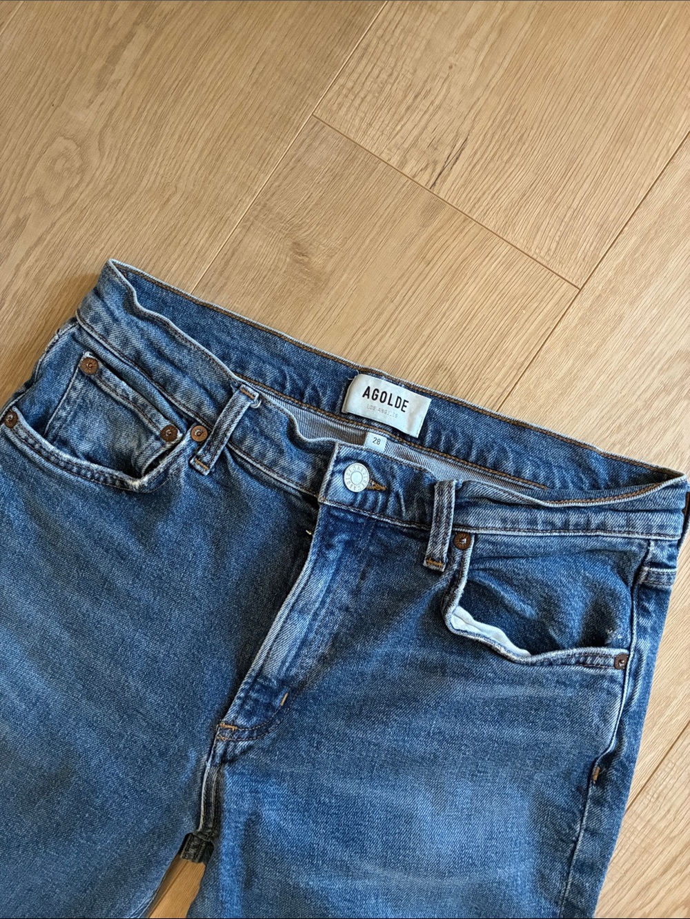 Agolde Womens Dark Blue Slim Straight Jeans